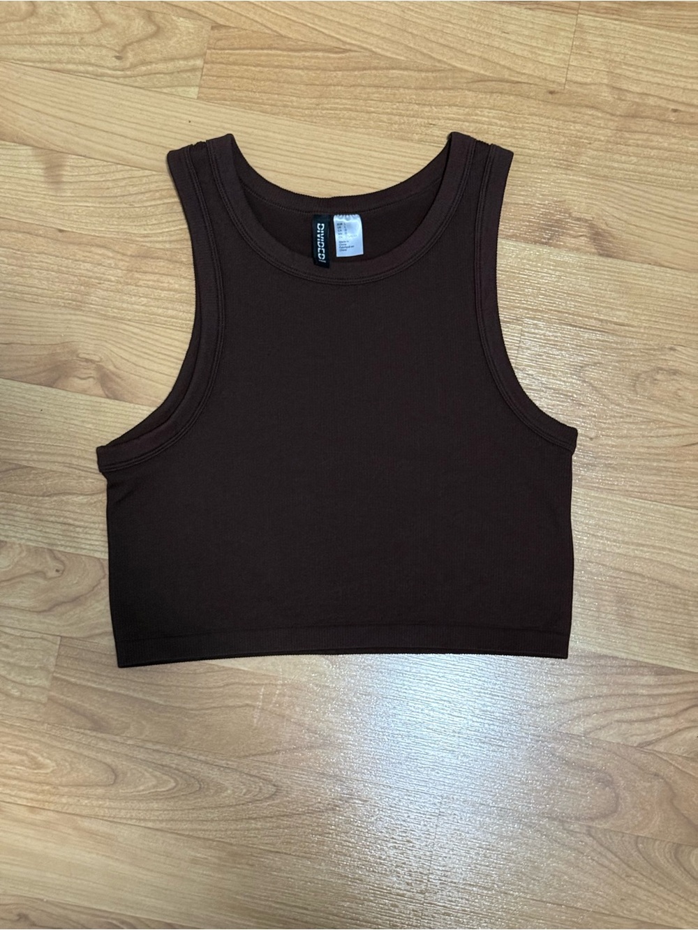 H&M Dark Brown Ribbed Crop Tank